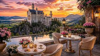 Romantic Sunset Jazz in Germany ☕ Castle View Café Ambience &amp; Smooth Jazz Music for Study &amp; Work