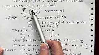 Geometric series convergence
