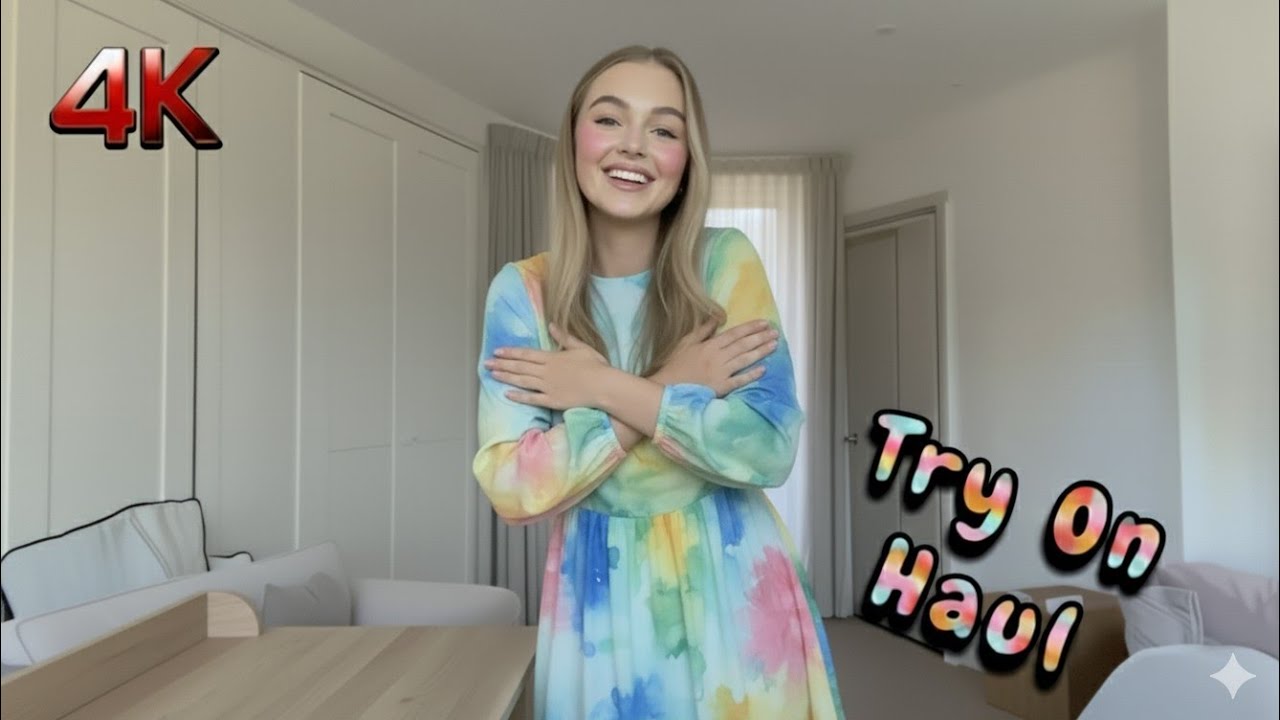 4k Pastel Rainbow Tie-Dye Dress Transparent Mesh Lingerie Try-On Haul | Micro Bikini + Summer Dress