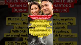 Ruben dan sarwendah diberi saran jurnalis senior #shorts #sarwendah