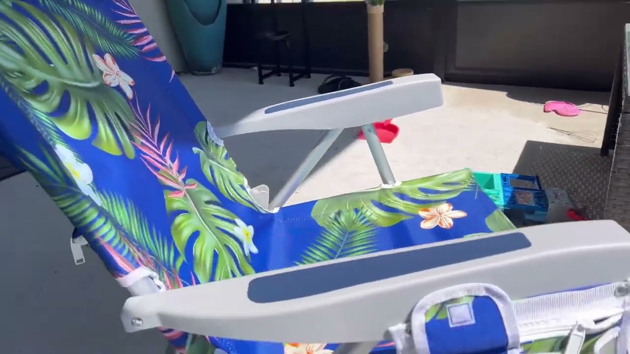 SUNNYFEEL Low Beach Chairs for Adults – 5 Position Lay Flat, Portable Folding Backpack Beach Chair