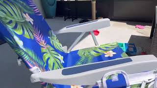 SUNNYFEEL Low Beach Chairs for Adults - 5 Position Lay Flat Portable Folding Backpack Beach Chair