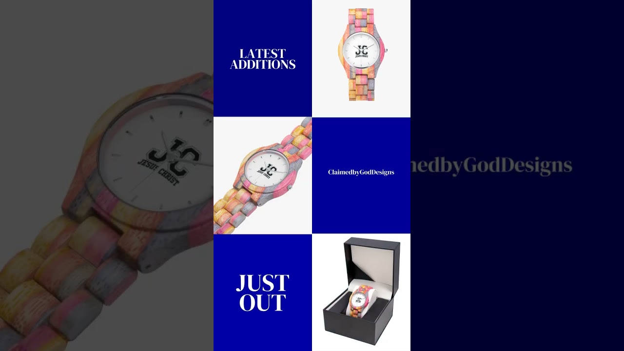 JC Camouflage Wooden Christian Watch - Grey&Pink