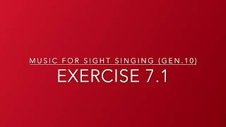 Exercise 7.1 - Music for Sight Singing