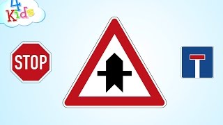 Verkehrszeichen und Schilder im Straßenverkehr lernen für Kinder Teil1 (deutsch)