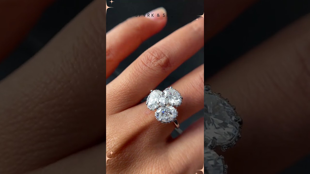 Statement Diamond Ring, Triple Round Cluster Shine