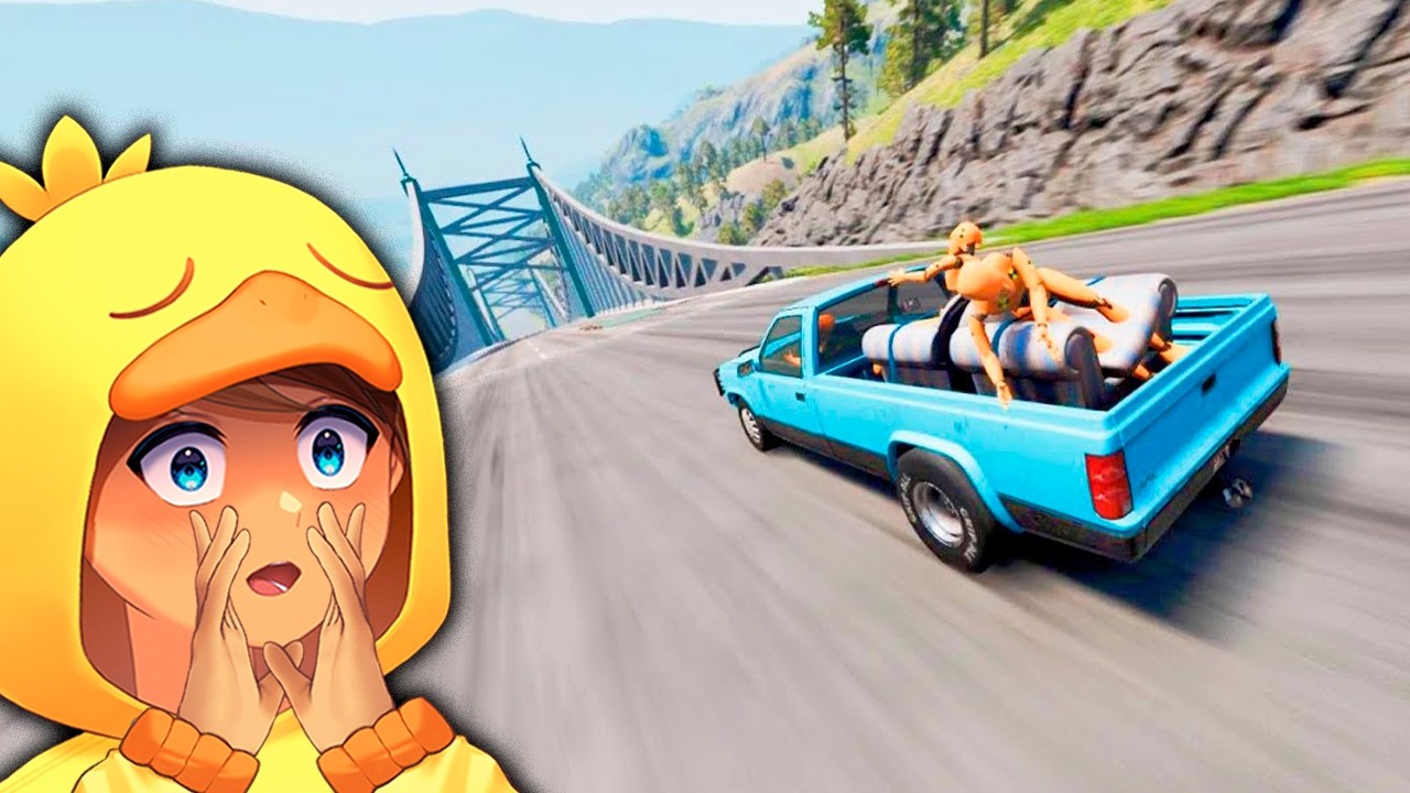 ACIDENTES EM DESCIDAS GIGANTES No BeamNG Drive ( Saito Reage )