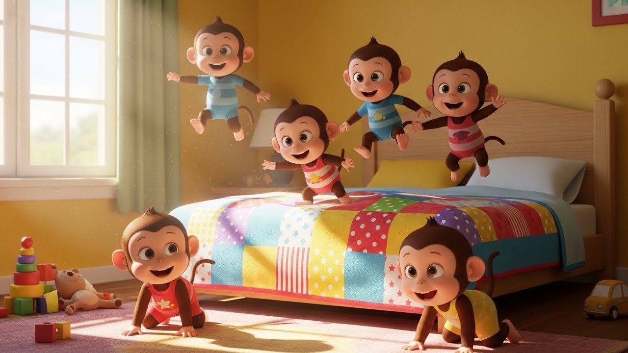 Five Little Monkeys | Counting Song for Kids | Nursery Rhymes & Educational Songs for Children