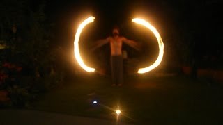 Freestyle Fire Poi Juggling