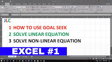 [EXCEL #1]- USE GOAL SEEK TO SOLVE LINEAR AND NON LINEAR EQUATIONS