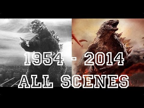 Godzilla all movies  1954 to 2014  Full scenes and ...