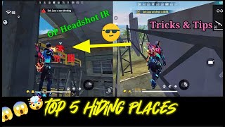 TOP 5 Hiding Places For Rank Pushing Never Miss Booyah 😀 | OP Headshot IR | #RankPush #FreeFire #OP