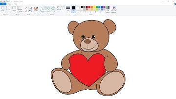 How to draw Teddy Bear in Ms Paint | Teddy Bear Drawing in Ms Paint.