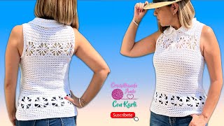 Blusa tejida a crochet 🎀Modelo “Elsa