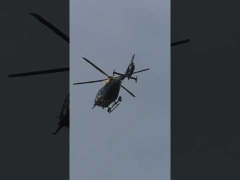 Police Helicopter NPAS Flying Over Dines Green & St Johns, Worcester, UK NPAS G-POLJ Airbus H135