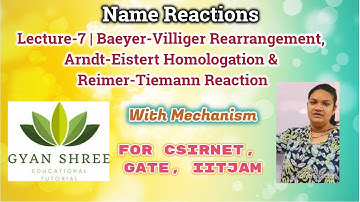 Name Reactions(LEC-7)|Baeyer-Villiger, Arndt-Eistert, Reimer-Tiemann|Gyan Shree Educational Tutorial