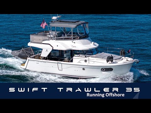 ⁣2023 Beneteau Swift Trawler 35 Encore Running - Drone Footage // SOLD