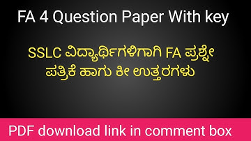 English FA 4 question paper 2022 23 part 2 with key answer | 10th class FA 4 question papers