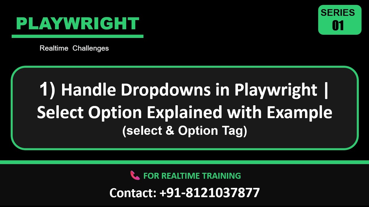 Learn Playwright Fast: Dropdown Selection (Beginner to Pro) - YouTube