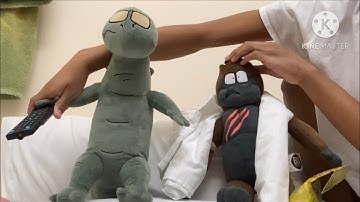 Triangle and monkey watch Godzilla vs Kong spoilers but they’re plush