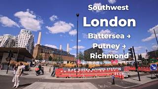 Biking through Southwest London – Battersea, Putney, Thames Path, Richmond Park – 4K