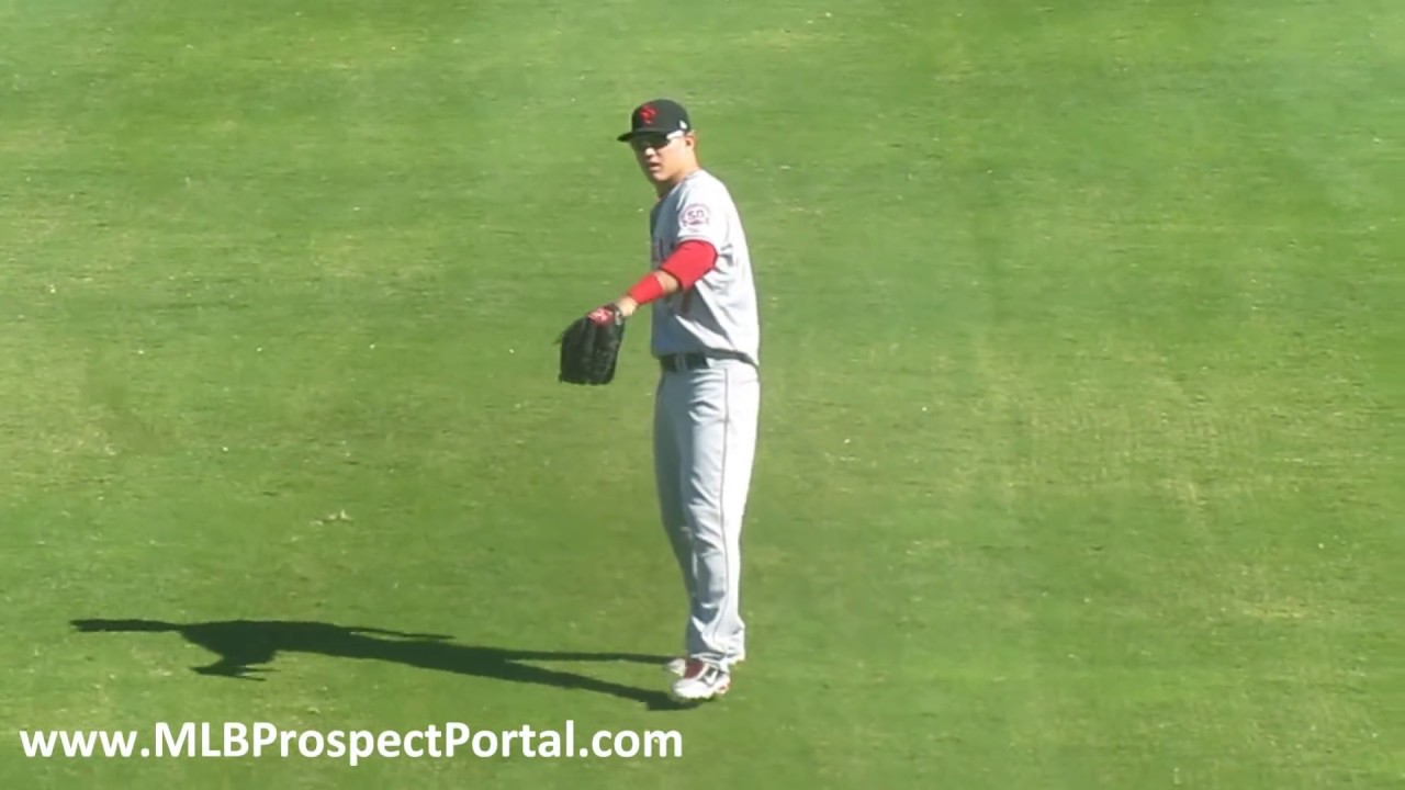 Mike Trout throwing in the outfield - Arizona Fall League - Scottsdale ...