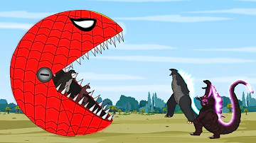 Godzilla vs SPIDER PAC-MAN | Godzilla Animation Cartoon