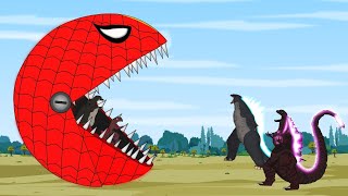 Godzilla Shin Godzilla vs SPIDER PAC MAN Attack P2 Godzilla Animation Cartoon