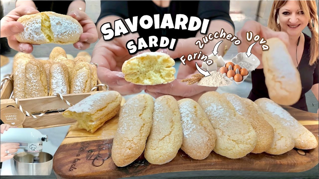 SOLO 3 INGREDIENTI Biscotti SAVOIARDI SARDI soffici e inzupposi SENZA BURRO SENZA OLIO