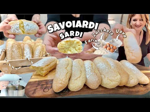 SOLO 3 INGREDIENTI Biscotti SAVOIARDI SARDI soffici e inzupposi SENZA BURRO SENZA OLIO