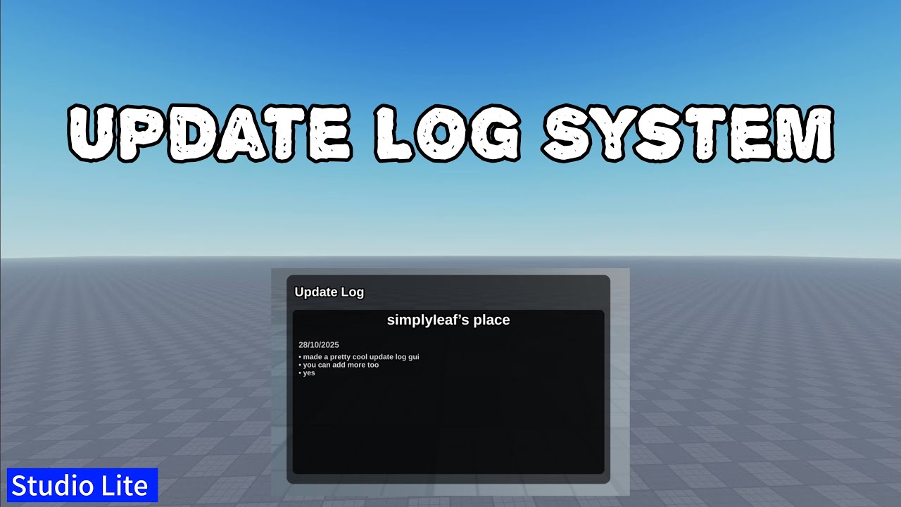 Update Log System | Studio Lite Tutorial - YouTube