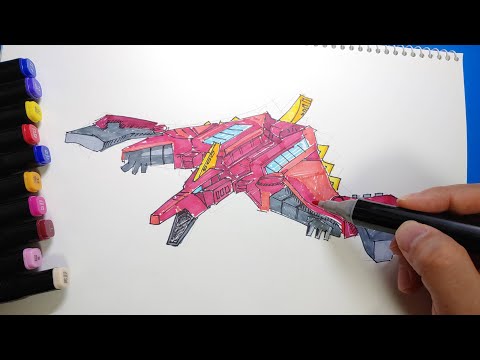 미니특공대 슈퍼공룡파워! 새미의 프테릭스 그리기! Drawing  Sammy Pterics From Mini Commando Super Dino Power!