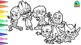 Coloring Pages Nickelodeon Pj Mask And Villans I Fun Coloring Videos For Kids