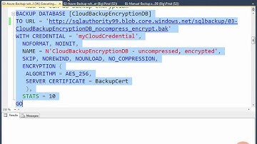 SQL 2014 Manuaaly Backup to Azure with Encryption