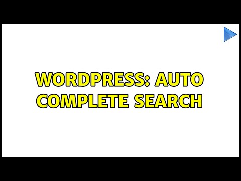 Wordpress: Auto Complete Search