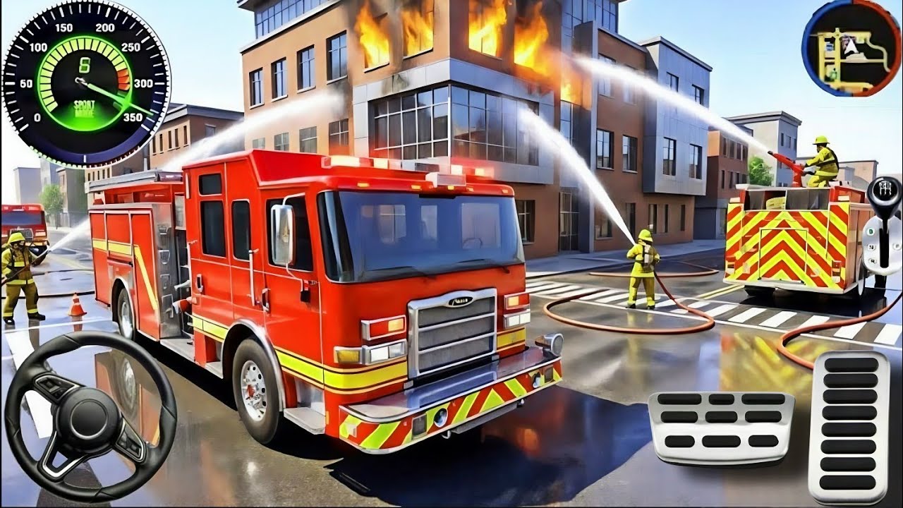 🚒 Fire Truck City Rescue Simulator - 911 US Emergency Fire Truck Driving 3D - Android Gameplay