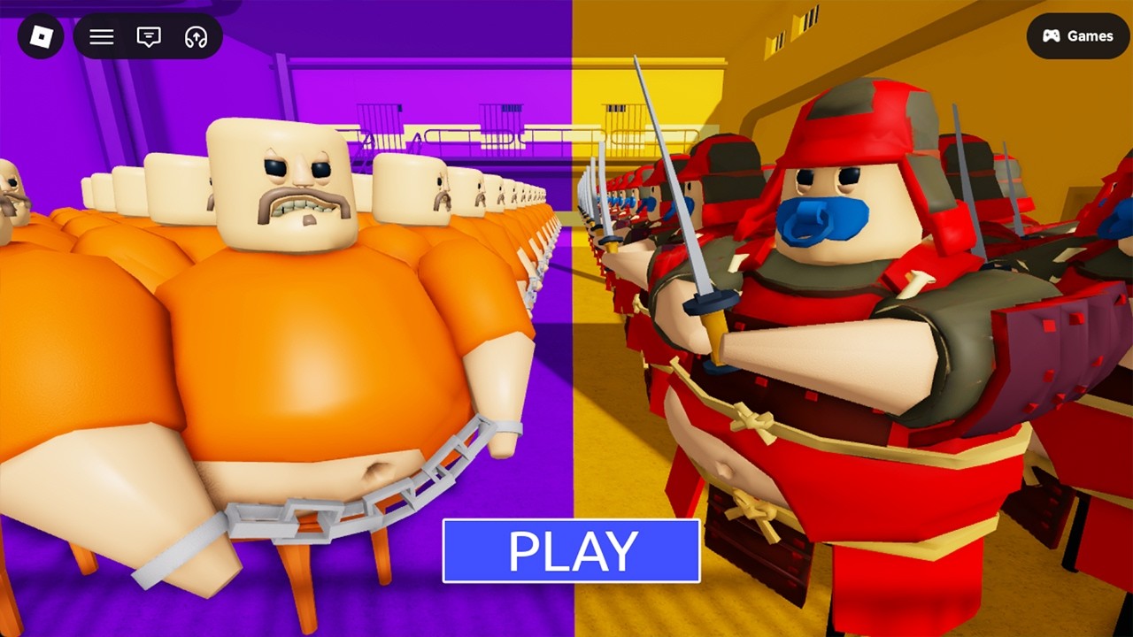 1000 BARRY PRISONER VS 1000 BARRY SAMURAI - New Scary Obby #roblox