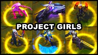 All PROJECT Girls Skins Spotlight Vayne Ashe Katarina Fiora Leona Vi (League of Legends)