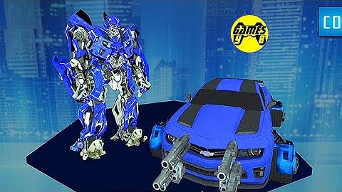 Blue Bumblebee Transformers Wars: Police Robot Flying Car Transform Game - Android Gameplay