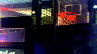 Chris Mackey Shooting Hoops in the arcade at STRIKES