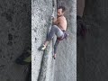Exit DYNO on “THE SHADOW” 13a stemming corner #climbing #bouldering #aerialphotography