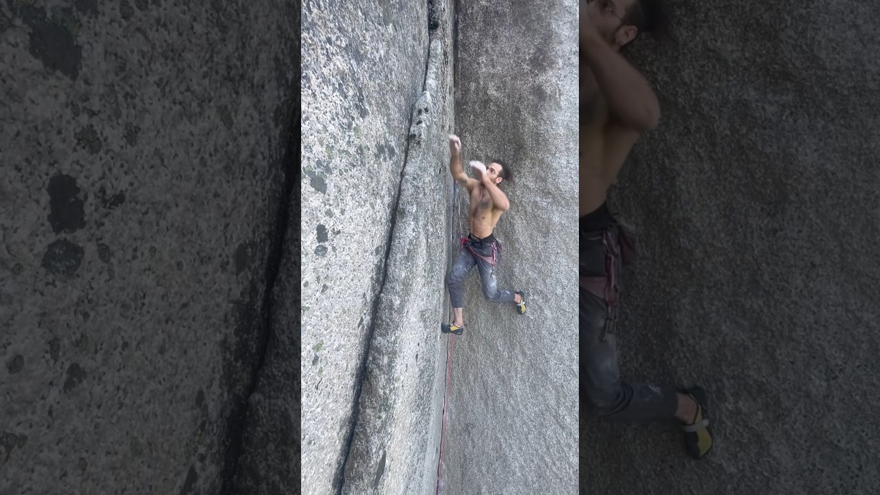 Exit DYNO on &ldquo;THE SHADOW&rdquo; 13a stemming corner #climbing #bouldering #aerialphotography