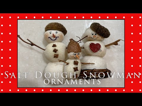 Salt Dough Sculpture Snowman Ornaments