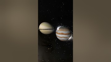 what if Saturn and Jupiter Collided?!!  #shorts #spacesim #spacesimulator
