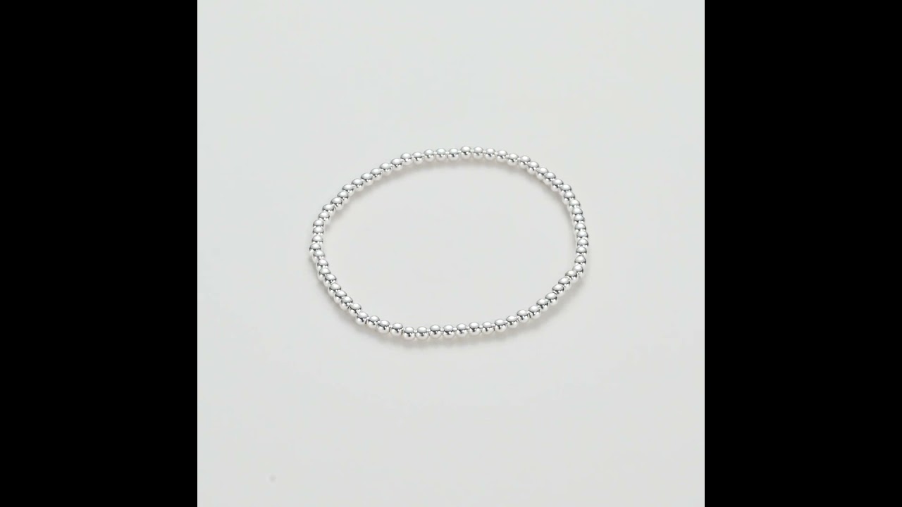 Silver Plated Beaded Stretch Bracelet