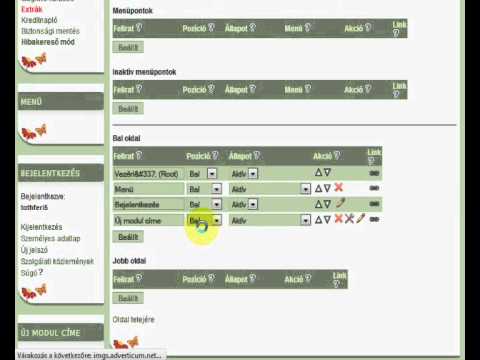 03 - Vezérlő menü, Modulkezelő opció [Gportal.hu Video Tutorial]