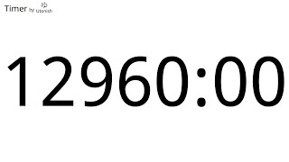 12960 Minute Countdown Timer - Longest Timer on YouTube - 216 Hours