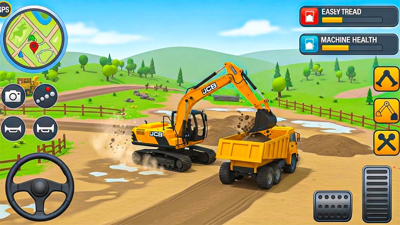 JCB Excavator Simulator - Road Construction Project - Android Gameplay
