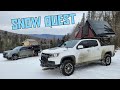 Stuck in the snow with Colorado ZR2 and camping in the iKamper.