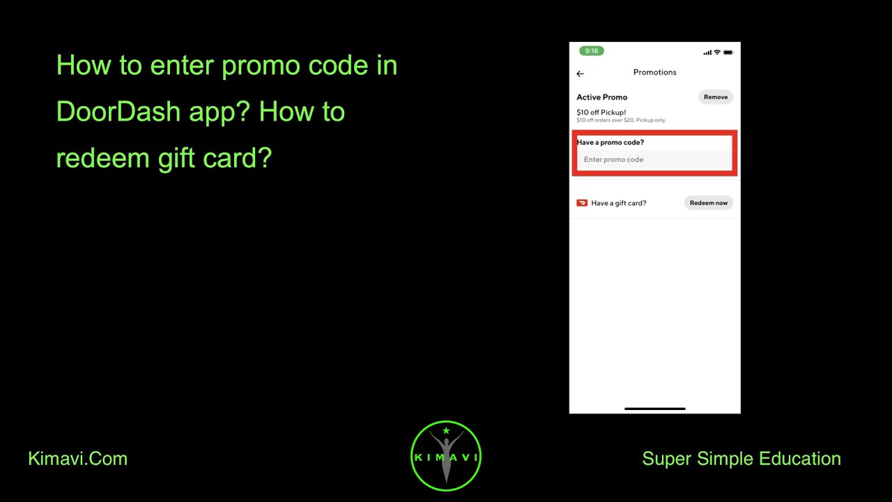 How to enter promo code in DoorDash app? How to redeem gift card? YouTube